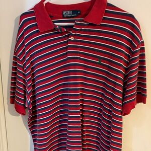 Polo by Ralph Lauren Red, Navy & White Striped Polo Shirt